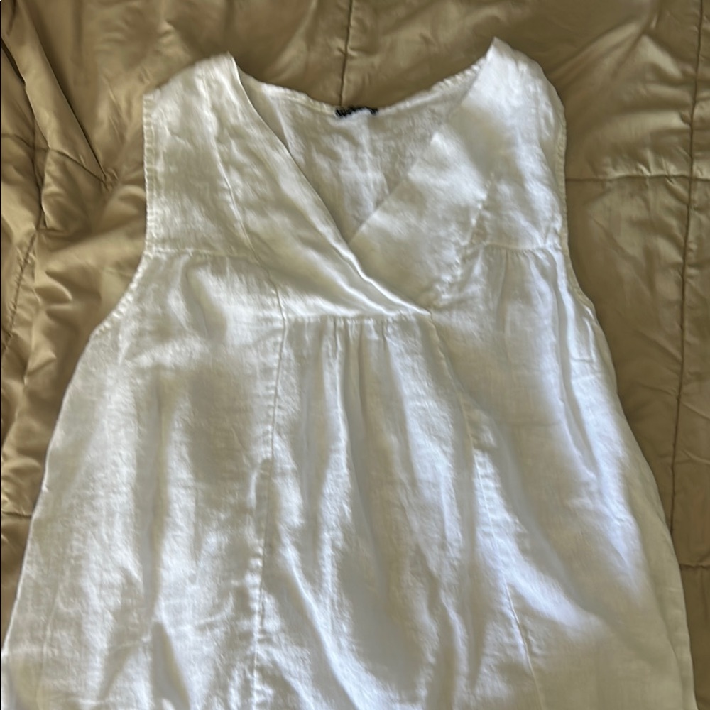 White Sleeveless Wrap Blouse